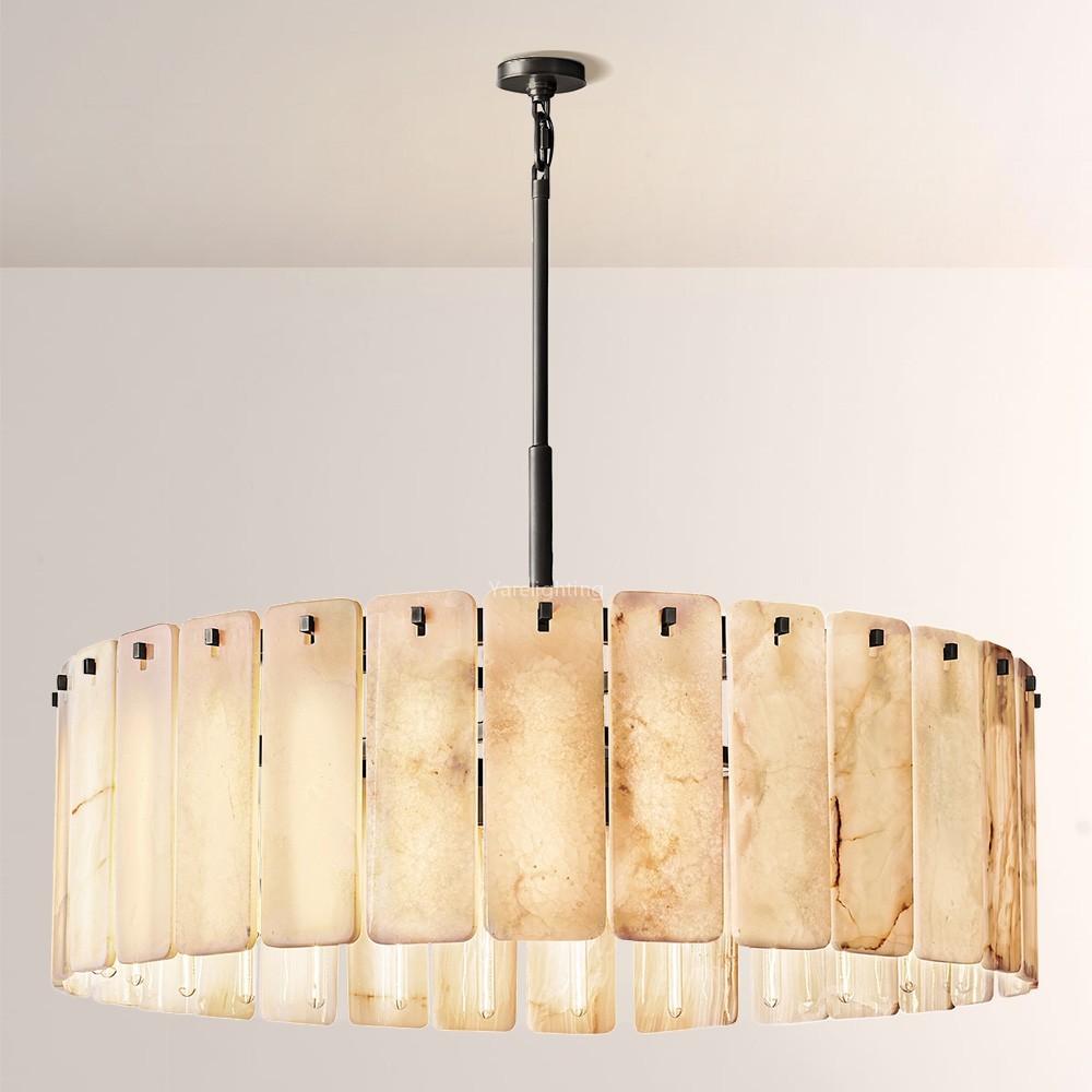 Camelot Alabaster Round Chandelier 48"D