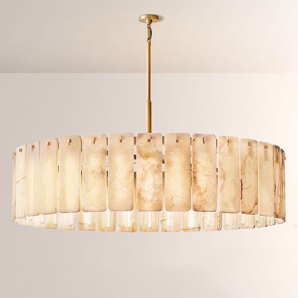 Camelot Alabaster Round Chandelier 60"D
