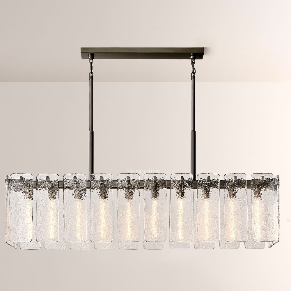 Camelot Glass Rectangular Chandelier 60"W
