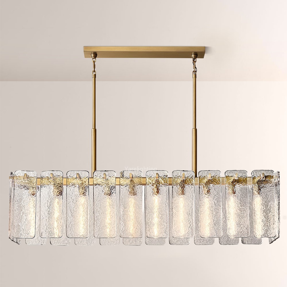 Camelot Glass Rectangular Chandelier,Calamette Glass Rectangular Chandelier 60",RH