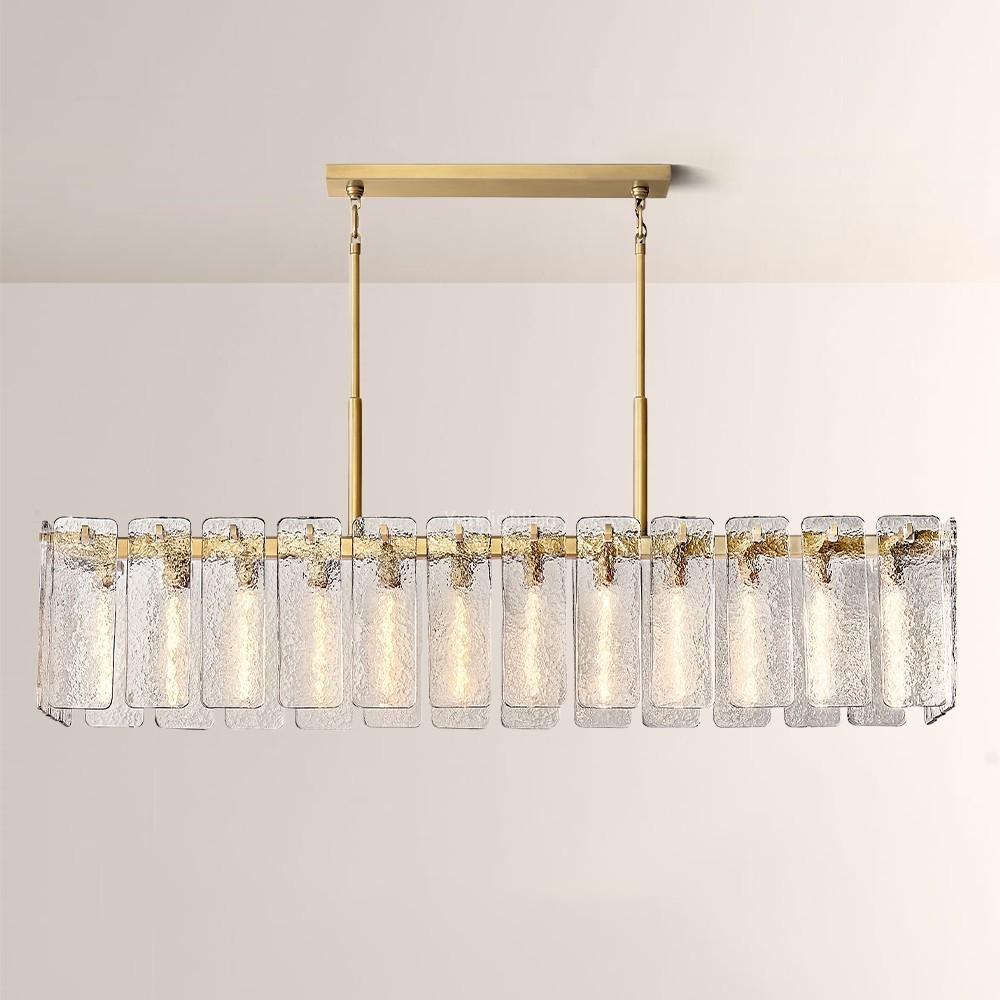 Camelot Glass Rectangular Chandelier,Calamette Glass Rectangular Chandelier 72",RH