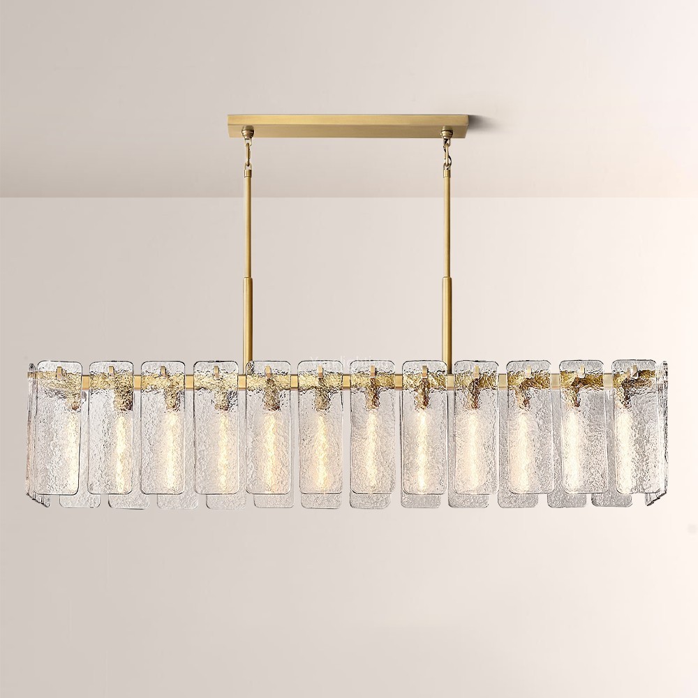 Camelot Glass Rectangular Chandelier,Calamette Glass Rectangular Chandelier 72",RH