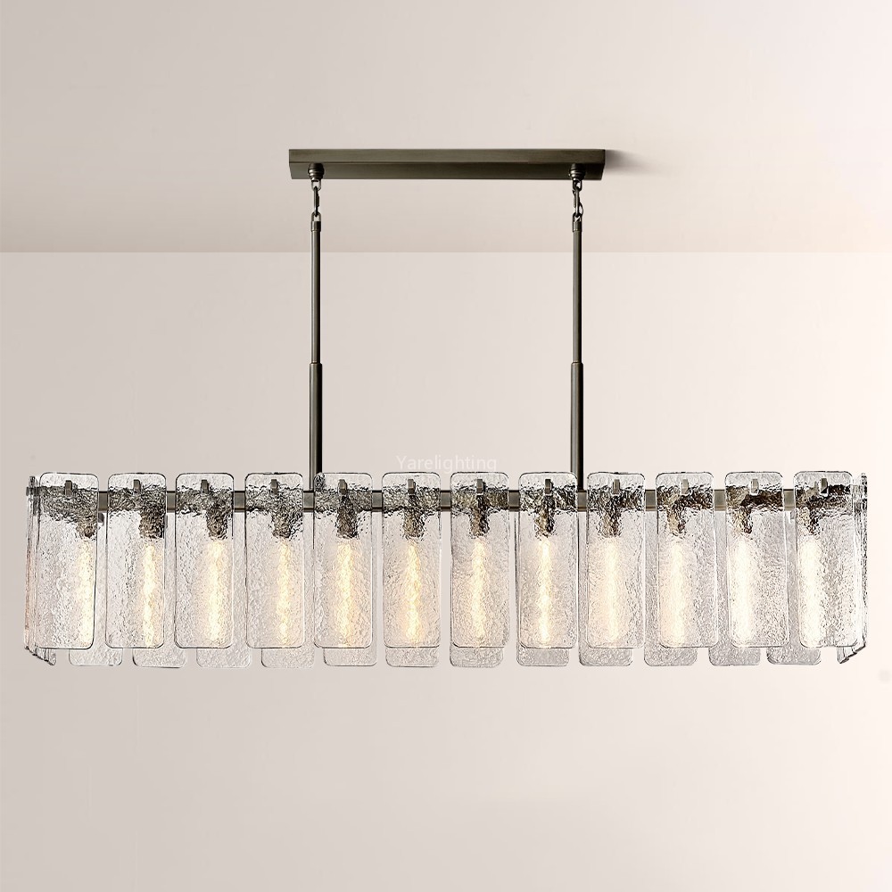 Camelot Glass Rectangular Chandelier 72"W