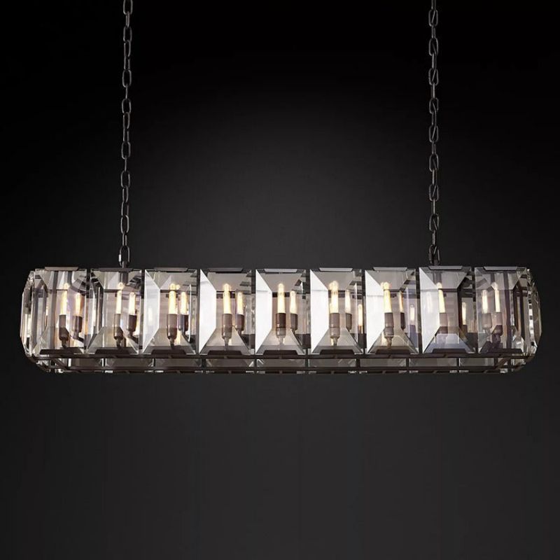 Hewson Multicurve Crystal Rectangular Chandelier 62“