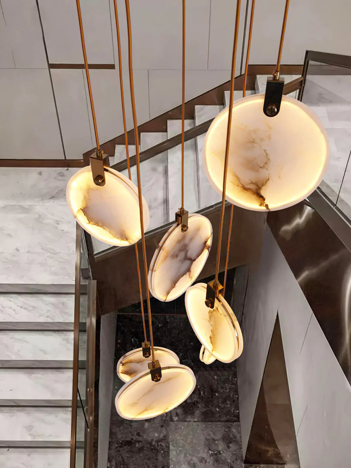 Moonshade Natural Marble Pendant Light Fixture