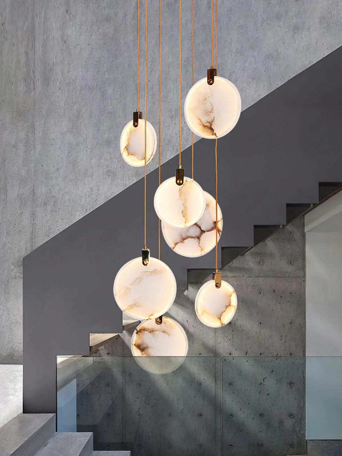 Moonshade Natural Marble Pendant Light Fixture