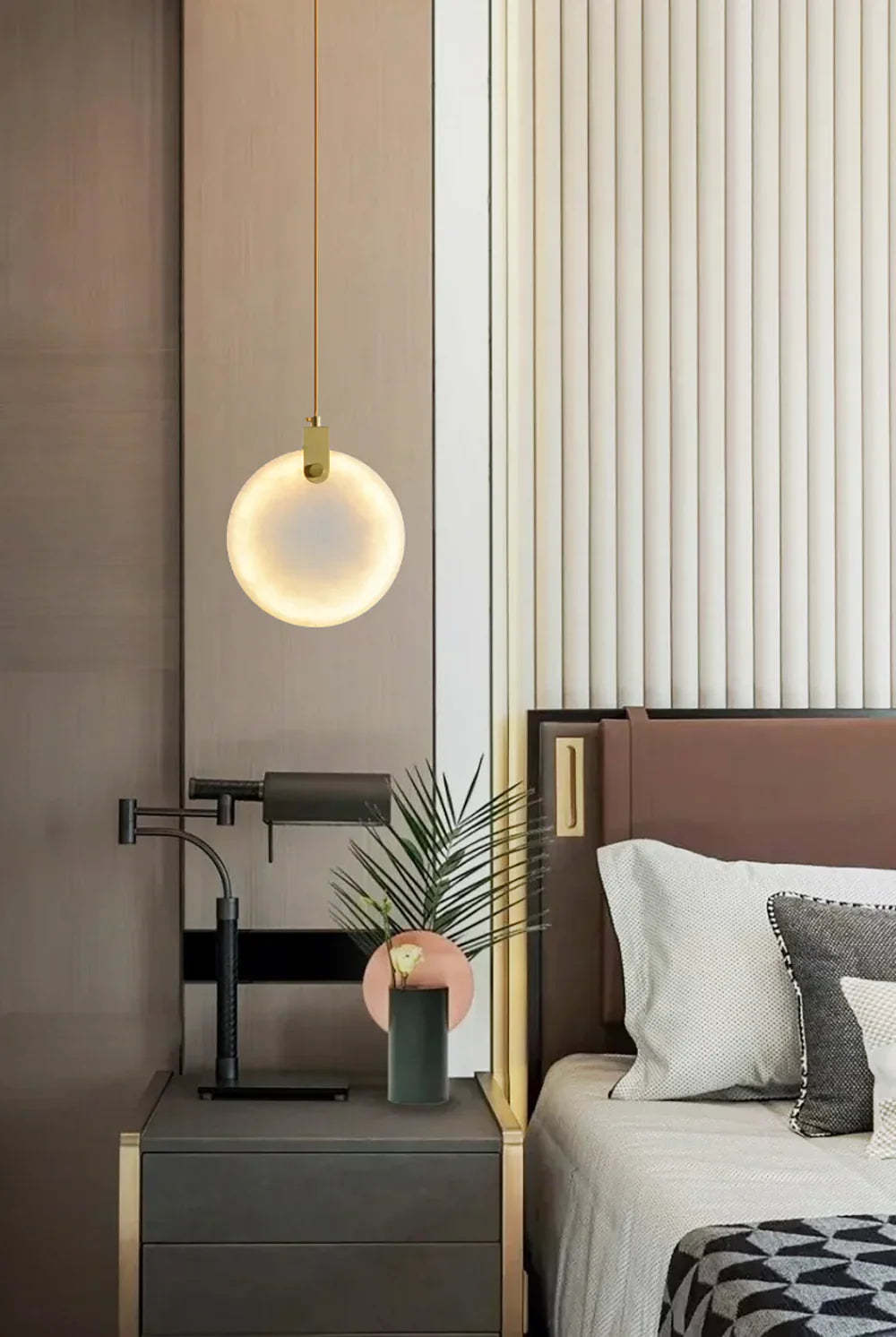 Moonshade Natural Marble Pendant Light Fixture