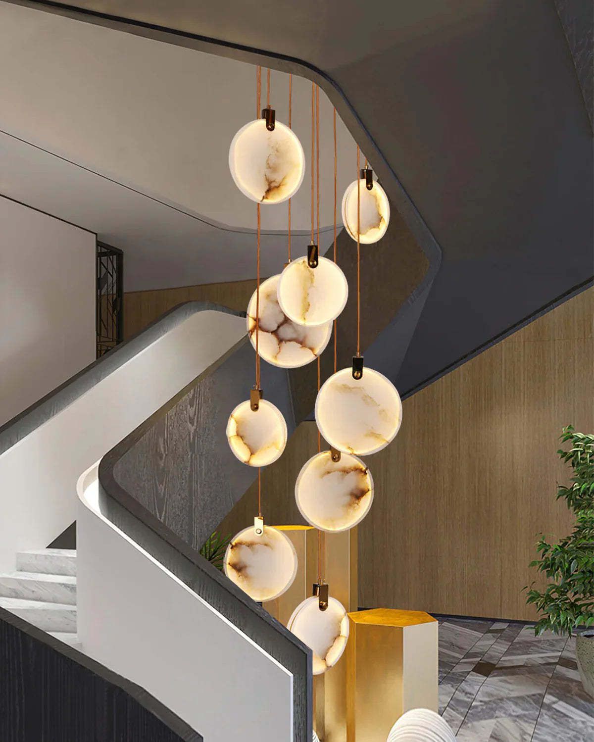 Moonshade Natural Marble Pendant Light Fixture
