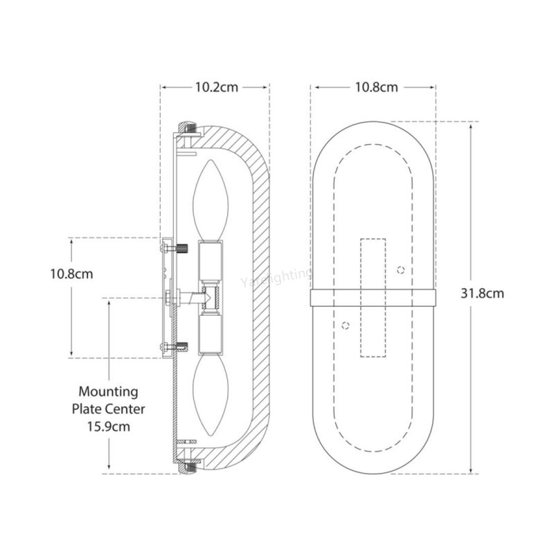 Elegant Alabaster Gold-Ring Wall Sconce