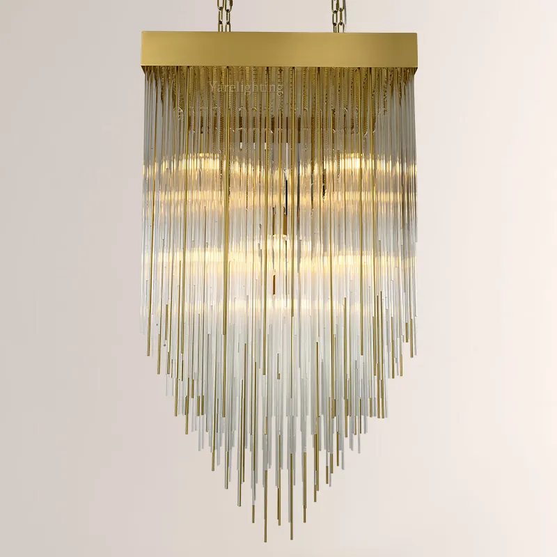 Cascada Blown Glass Square Chandelier 30"