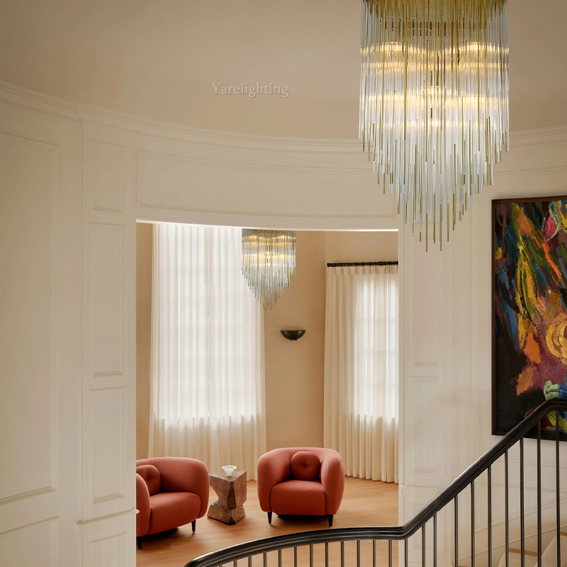 Cascada Blown Glass Square Chandelier 30"