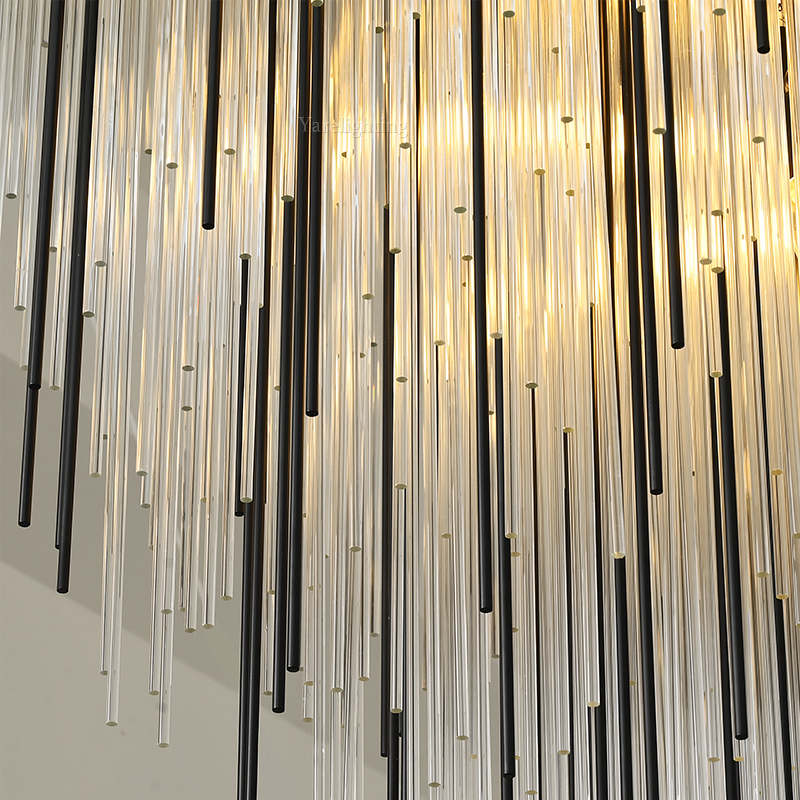 Cascada Blown Glass Square Chandelier 30"