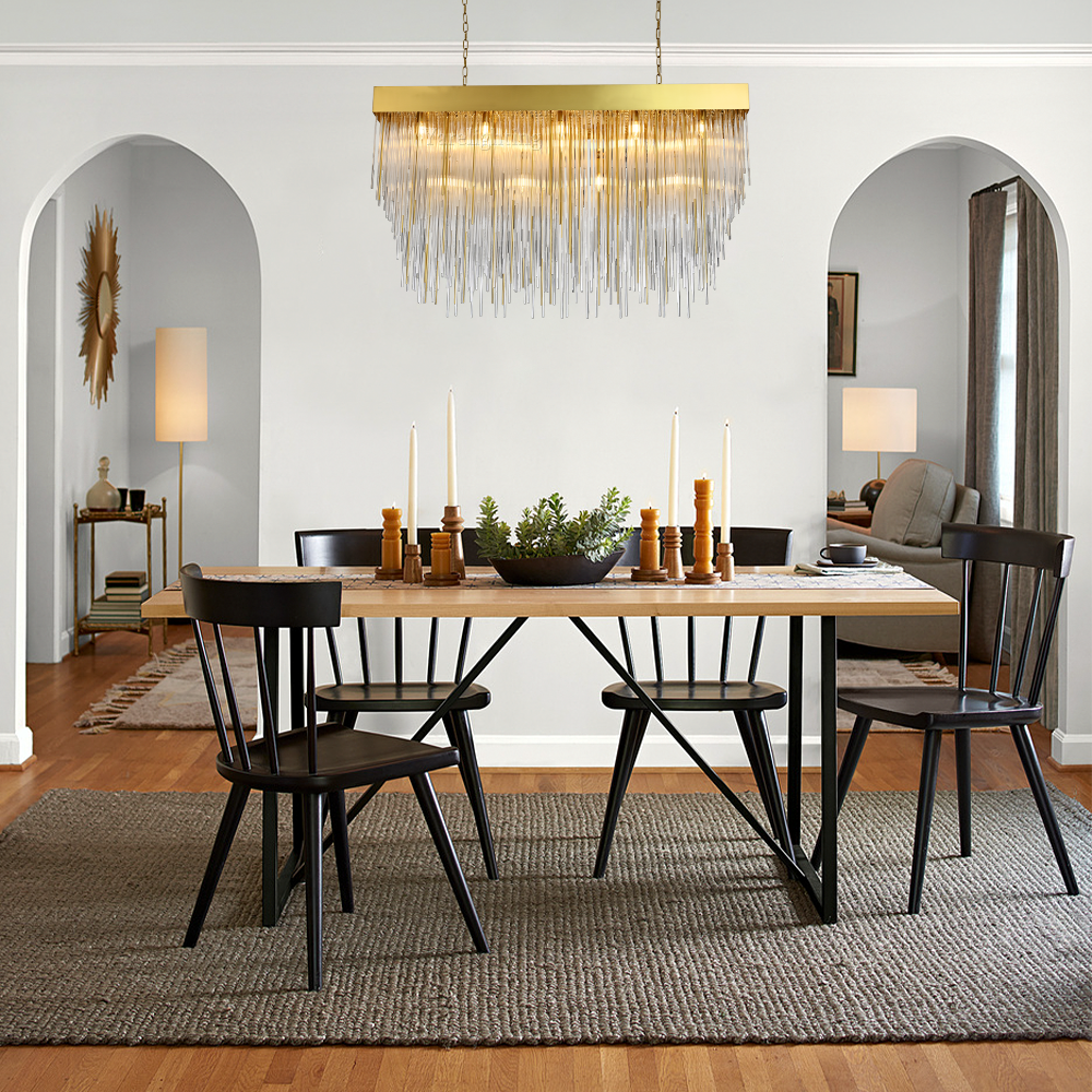 Cascada Blown Glass Rectangular Chandelier 54"