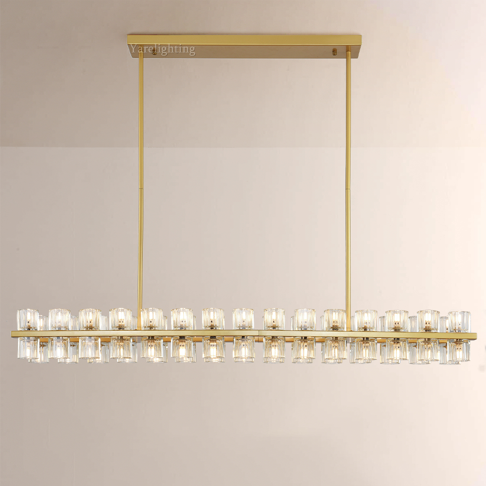 Brach Crystal Rectangular Chandelier 54'',RH,chandeliers dining room