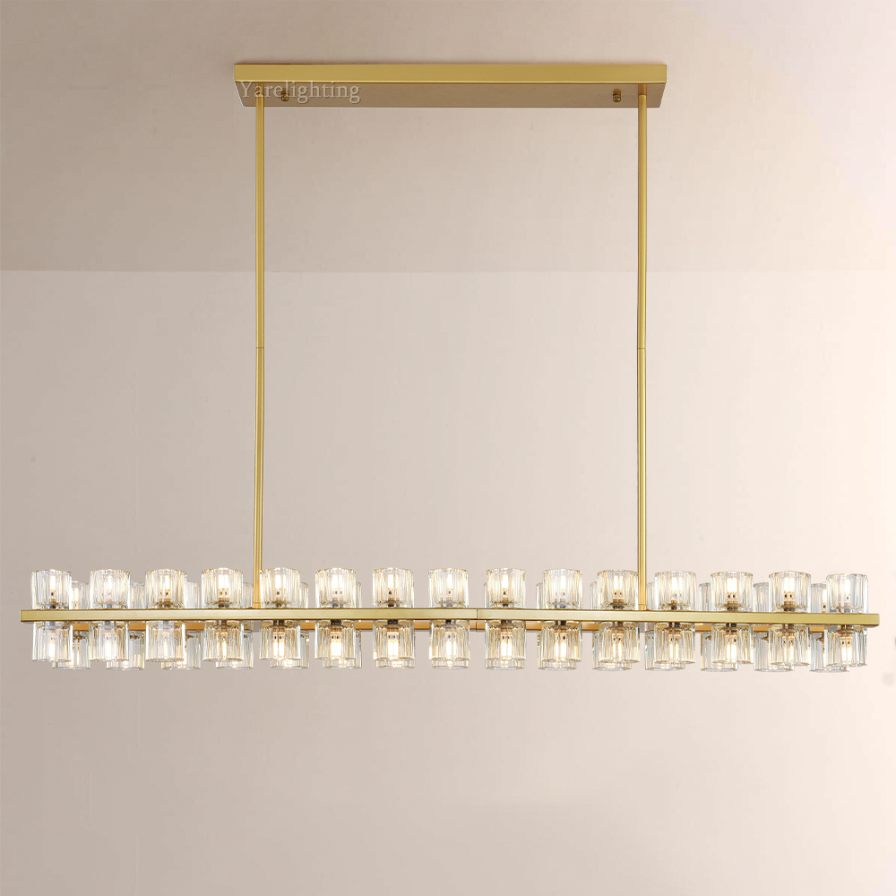 Brach Crystal Rectangular Chandelier 54'',RH,chandeliers dining room