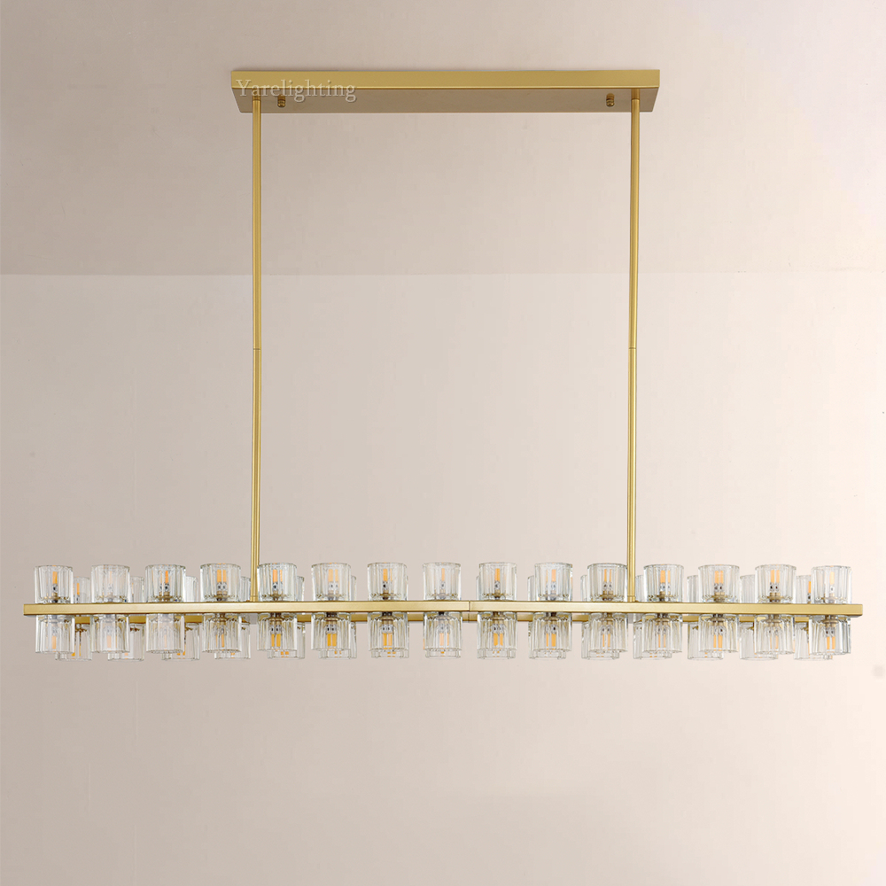 Brach Crystal Rectangular Chandelier 54"