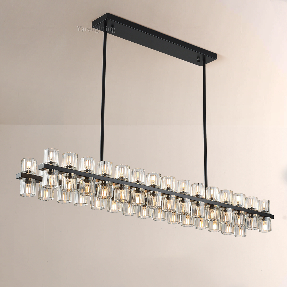Brach Crystal Rectangular Chandelier 54"