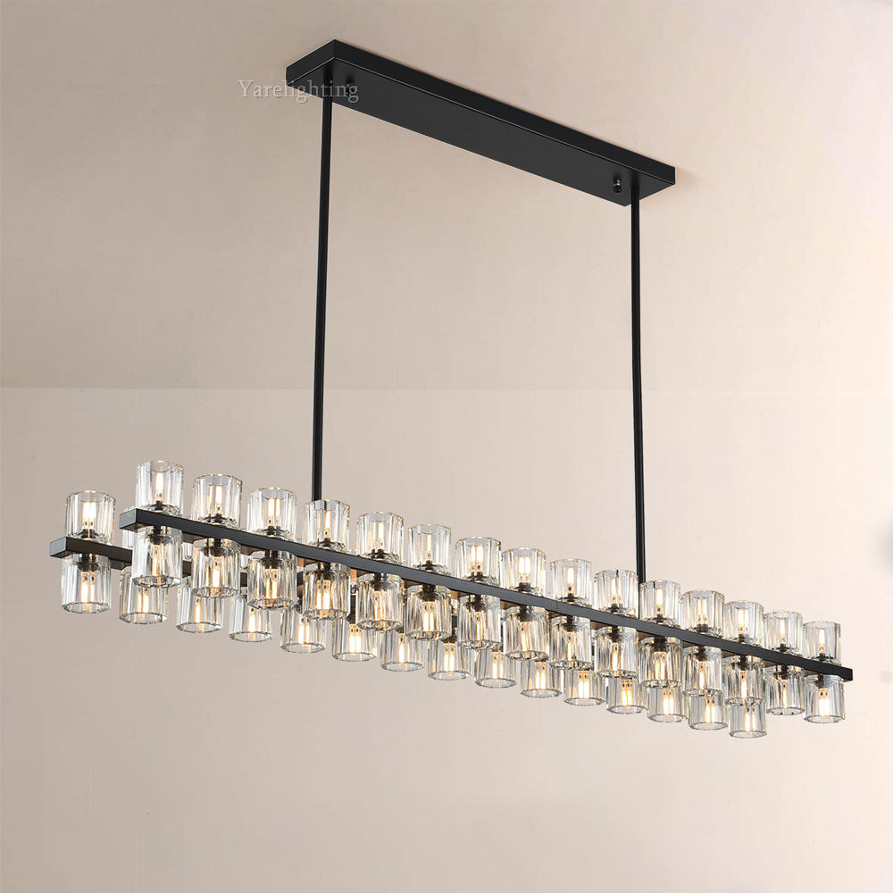Brach Crystal Rectangular Chandelier 54"