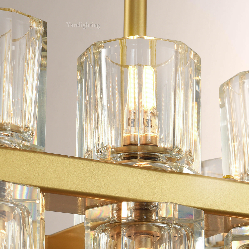 Brach Crystal Rectangular Chandelier 54"