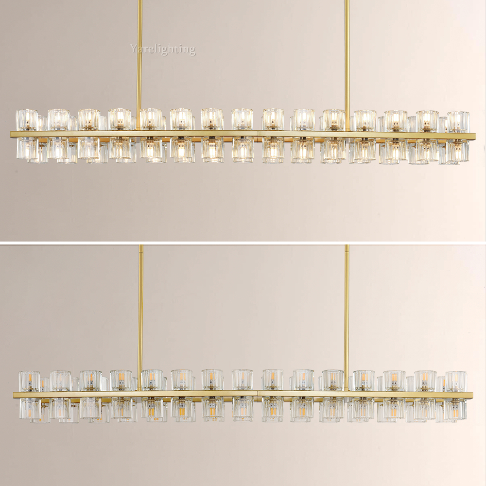 Brach Crystal Rectangular Chandelier 54"