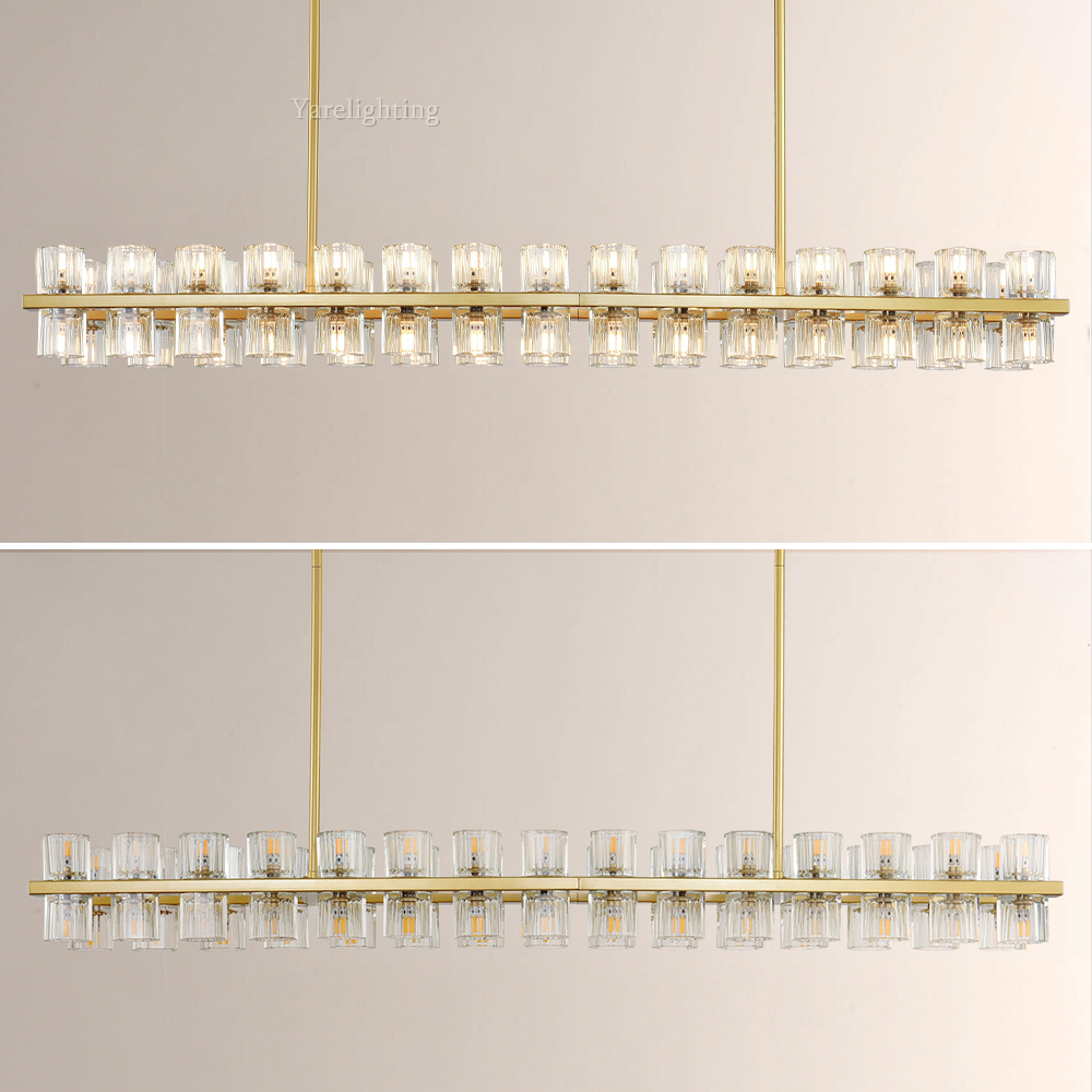 Brach Crystal Rectangular Chandelier 54"