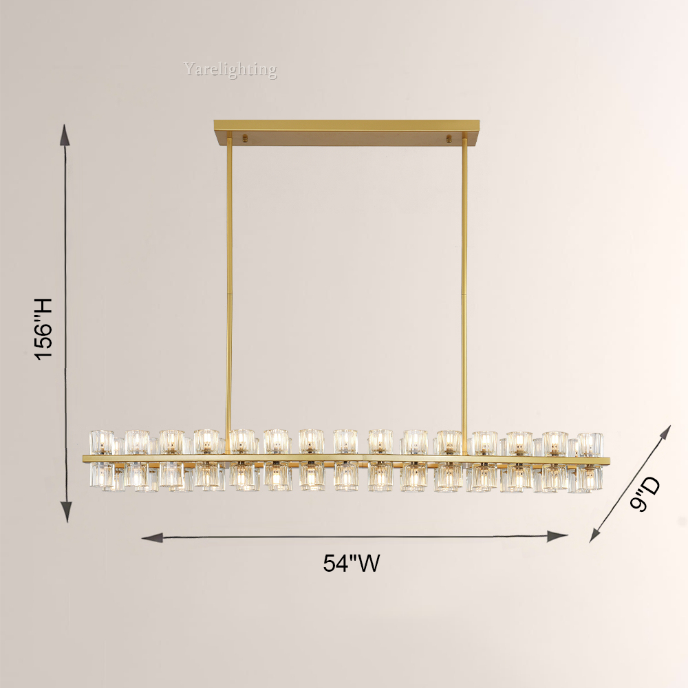 Brach Crystal Rectangular Chandelier 54"
