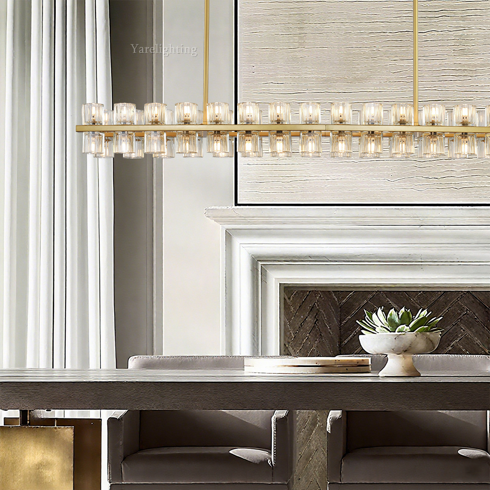 Brach Crystal Rectangular Chandelier 54"