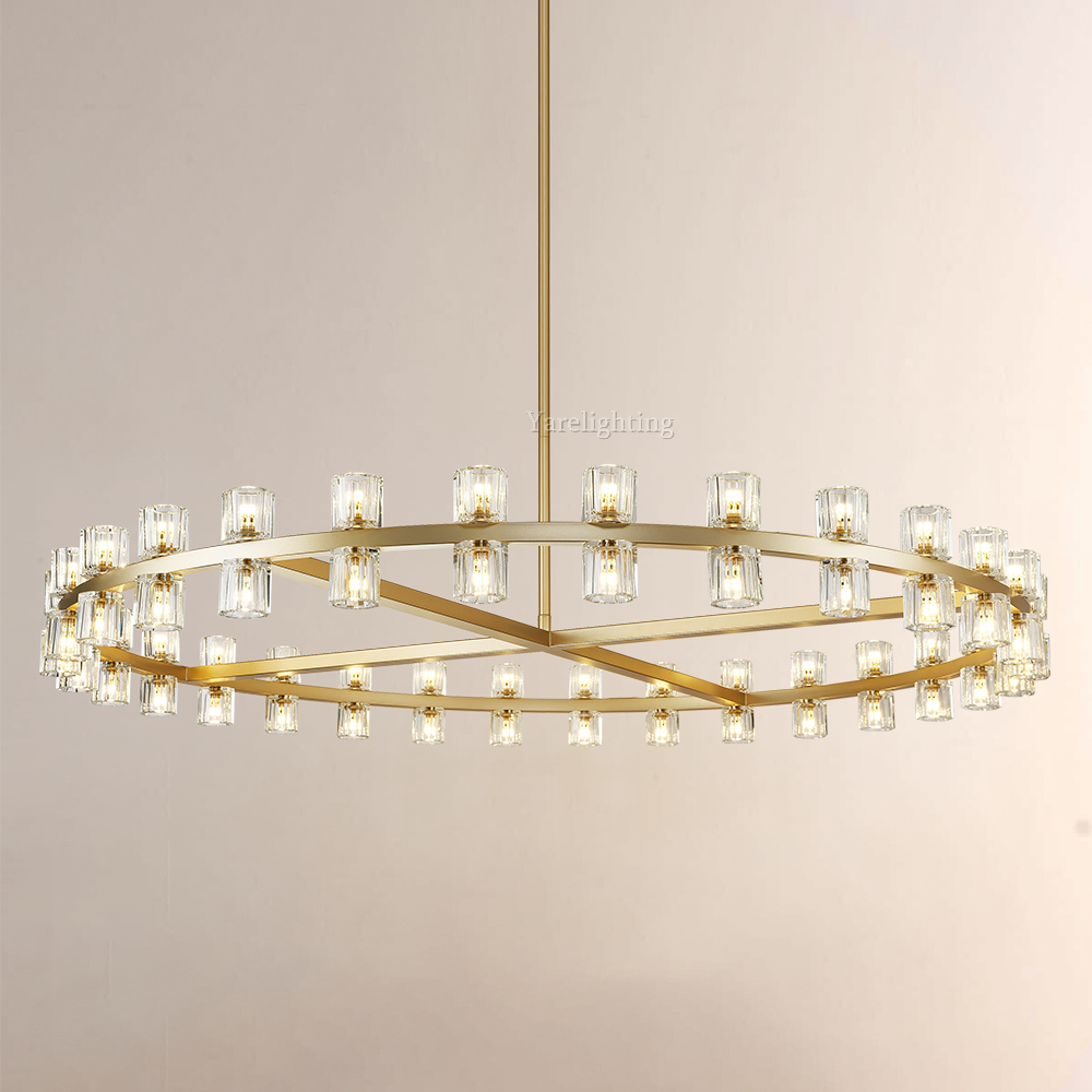 Brach Crystal Shades Round Chandelier 60"
