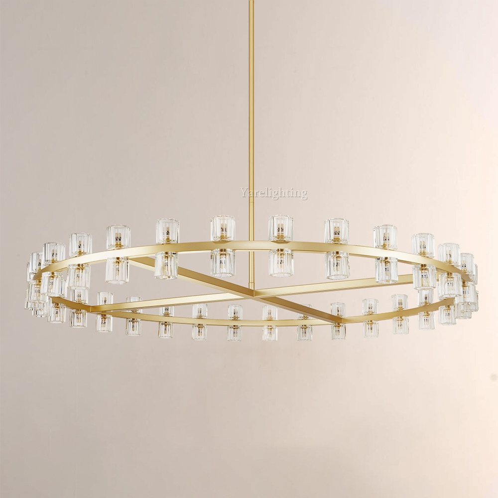 Brach Crystal Shades Round Chandelier 60"