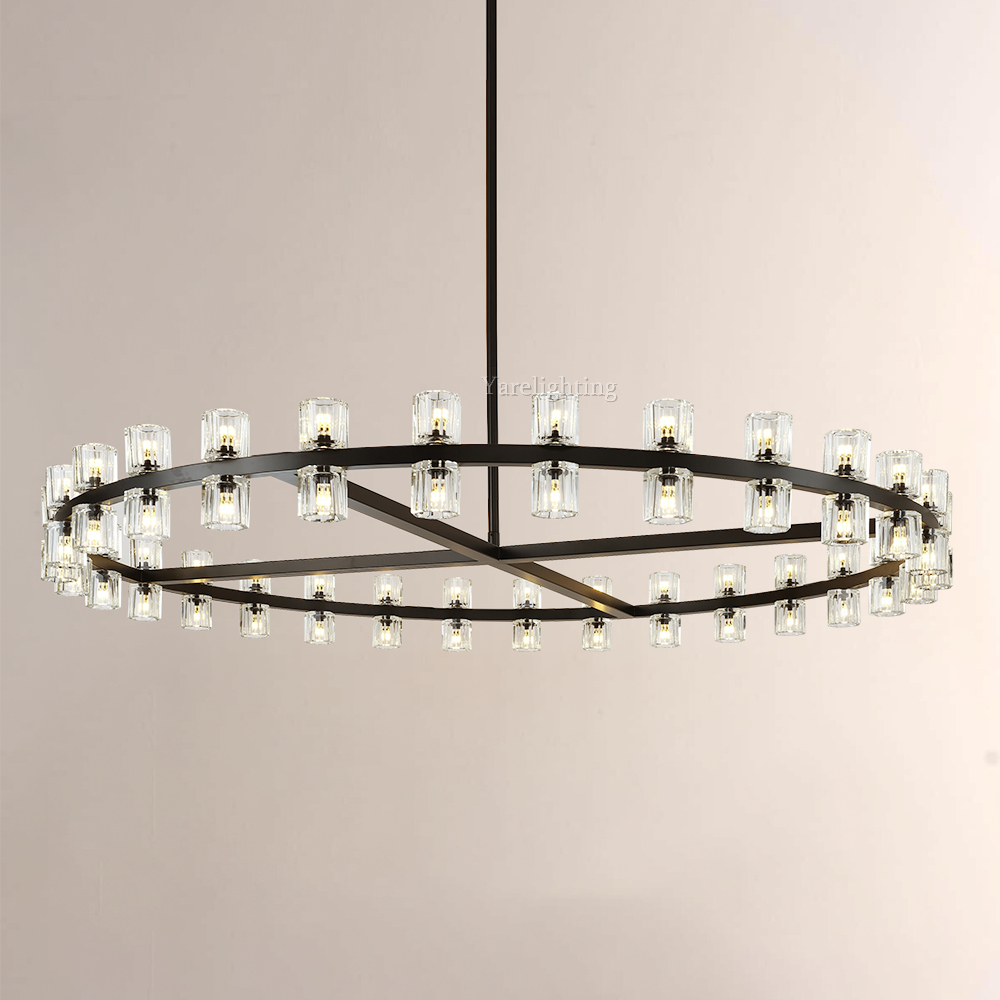 Brach Crystal Shades Round Chandelier 60"