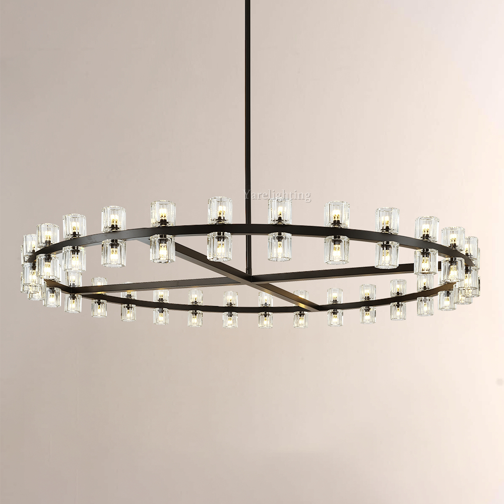 Brach Crystal Shades Round Chandelier 60"