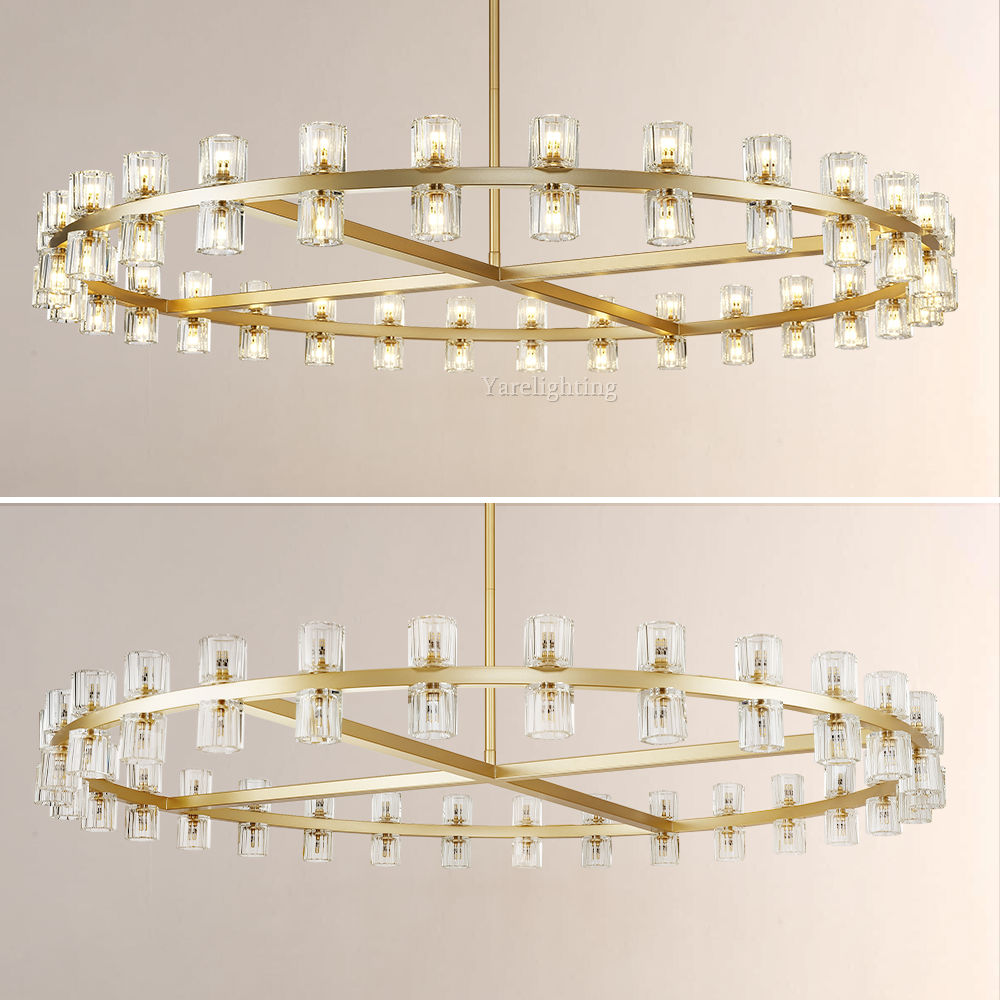 Brach Crystal Shades Round Chandelier 60"