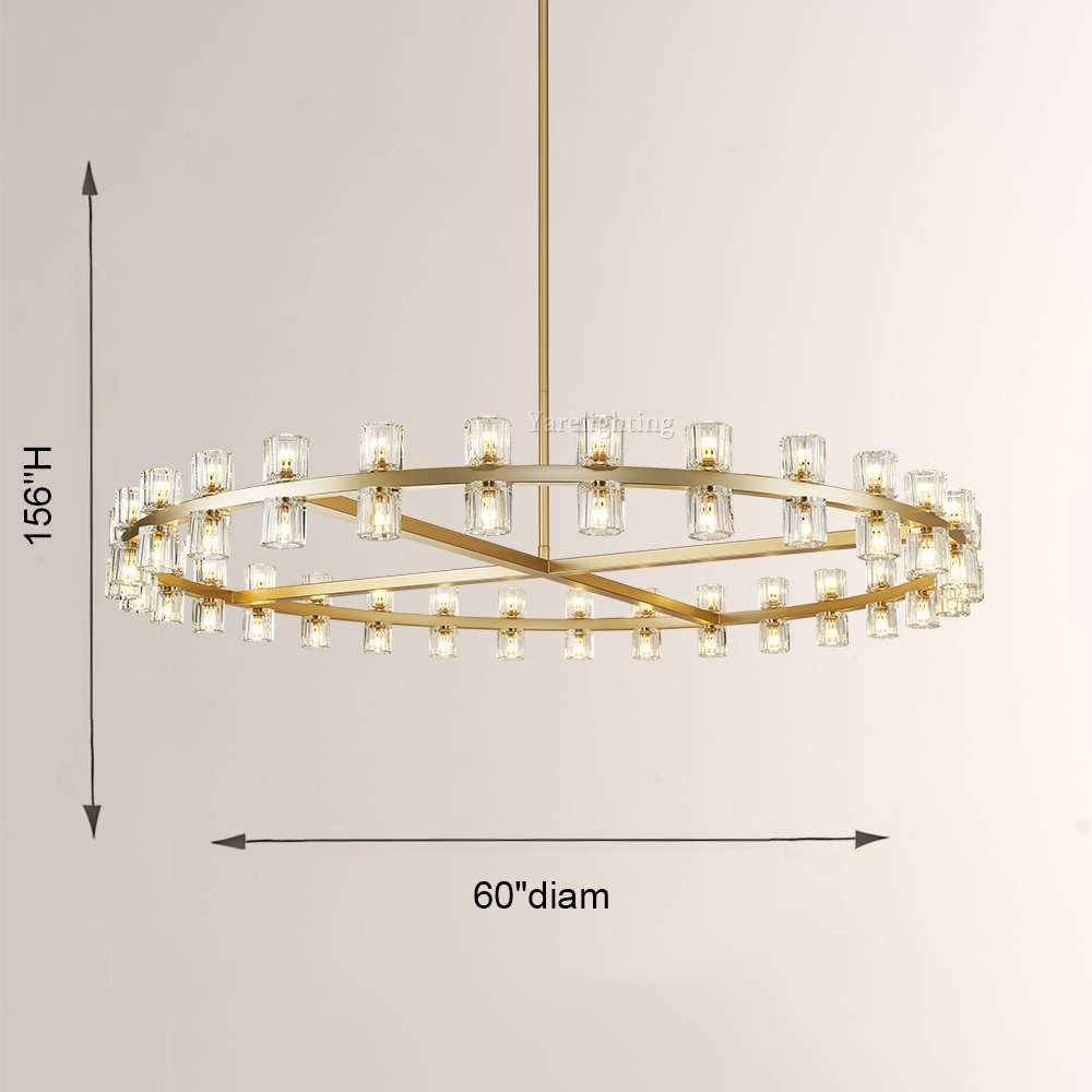 Brach Crystal Shades Round Chandelier 60"