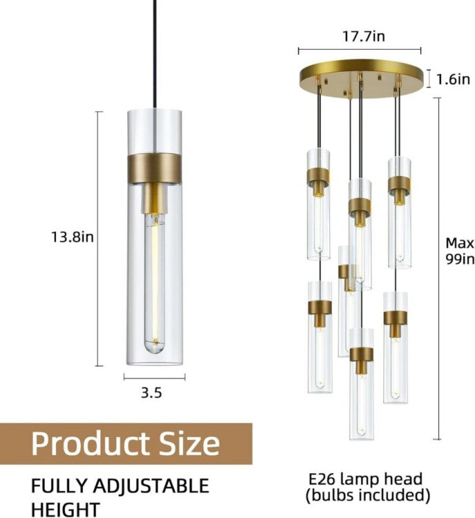 Glass Tube Pendant Chandelier