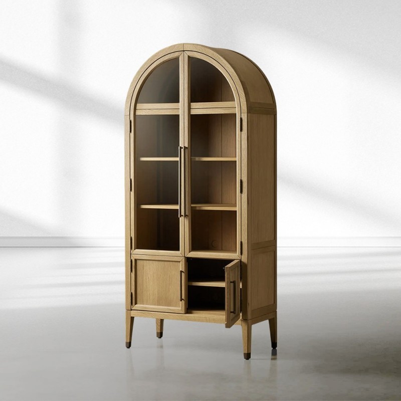 Heidi Glass Cabinet Modern Office Cabinet for Bedrooms, Living Room