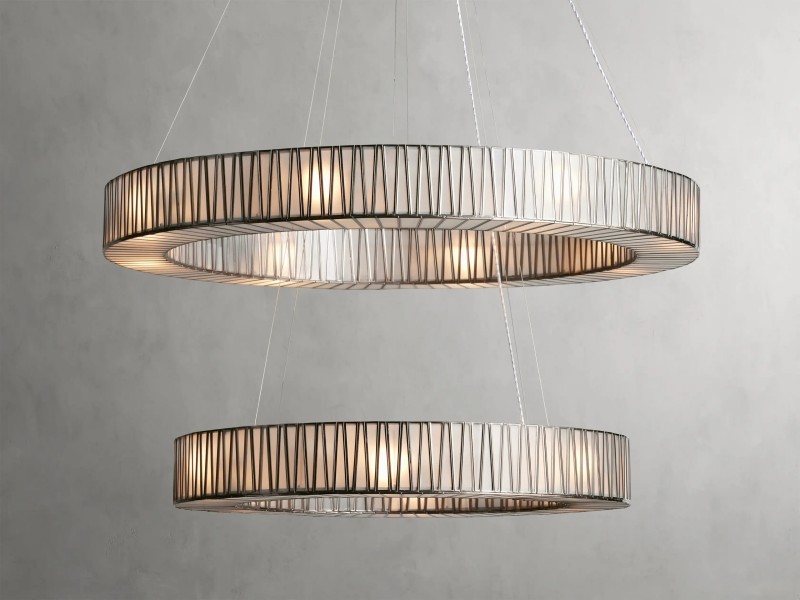 Junit Glass  2-Tier Round Chandelier