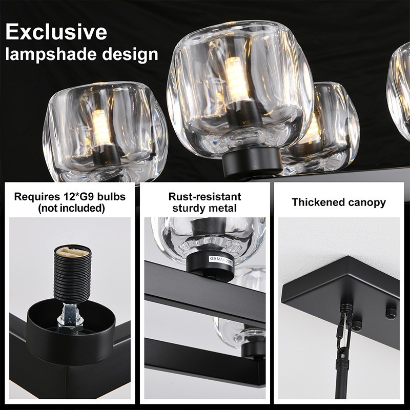 [Copy]Kirsten Glass Linear Chandelier 54"