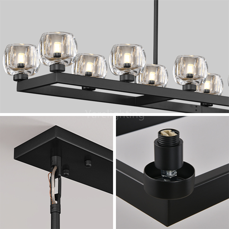 Kirsten Glass Linear Chandelier 72"