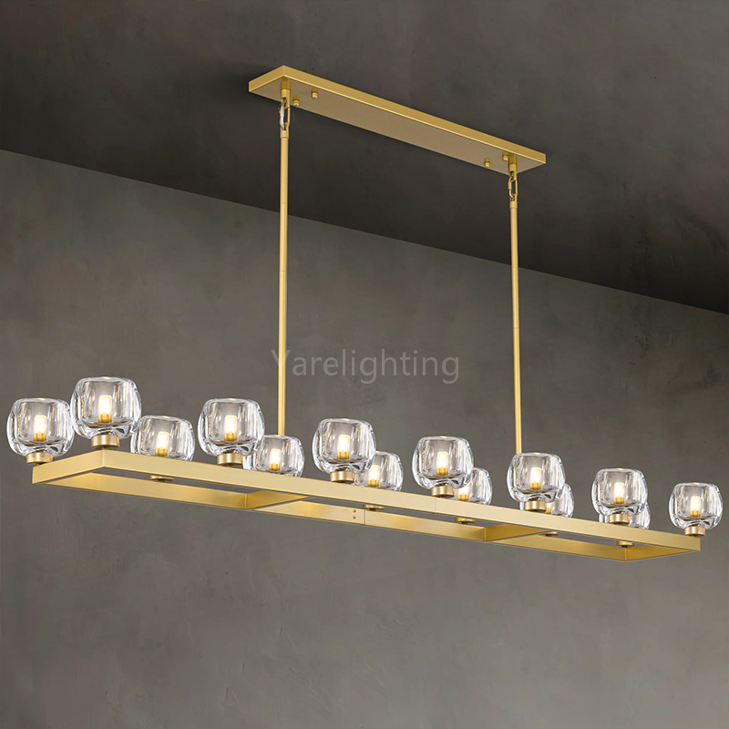 Kirsten Glass Linear Chandelier 72",chandelier living room,Dinning Room