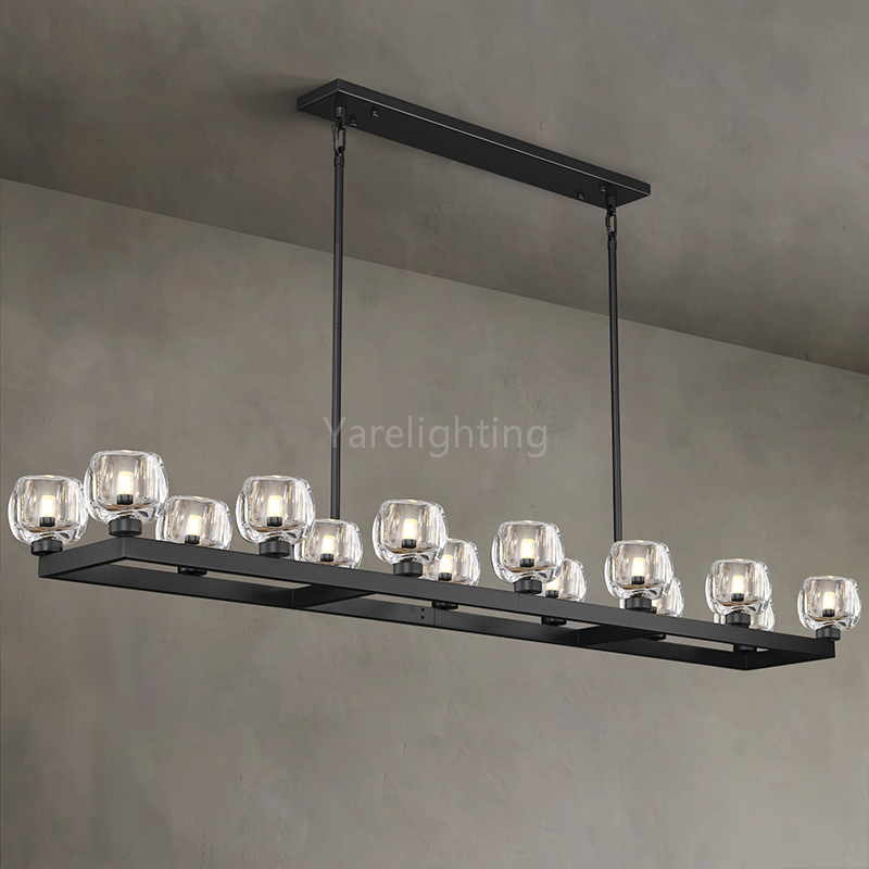 Kirsten Glass Linear Chandelier 72"