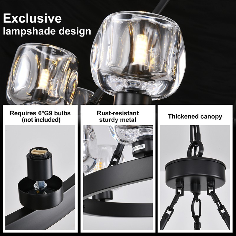 Kirsten Glass Round Chandelier 24"