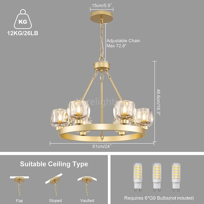 Kirsten Glass Round Chandelier 24"