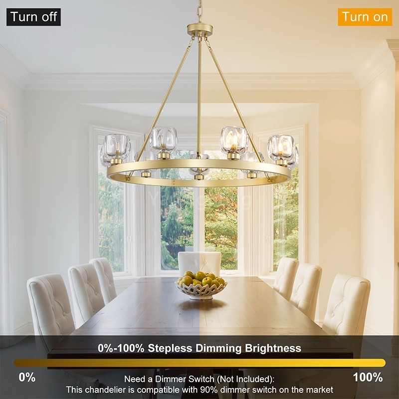 Kirsten Glass Round Chandelier 36"