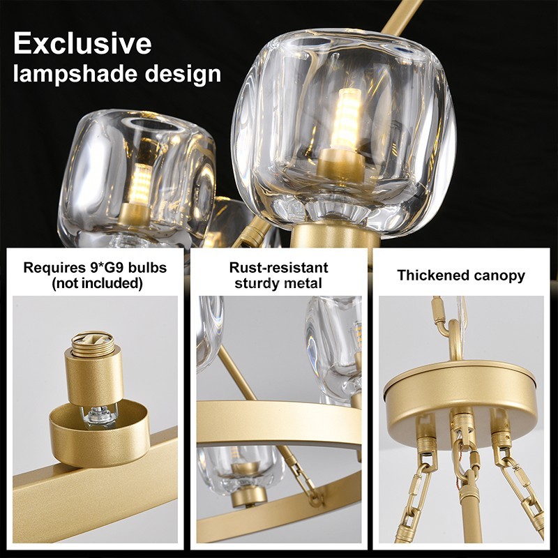 Kirsten Glass Round Chandelier 36"