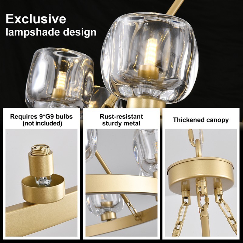 Kirsten Glass Round Chandelier 36"