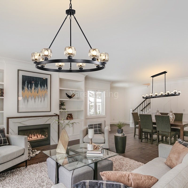 Kirsten Glass Round Chandelier 36"