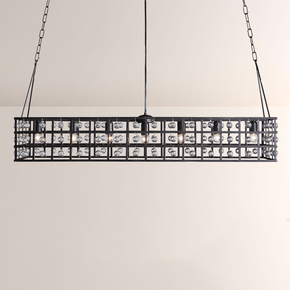 La Cage Rectangular Chandelier,rustic chandeliers，Retro lron chandelier