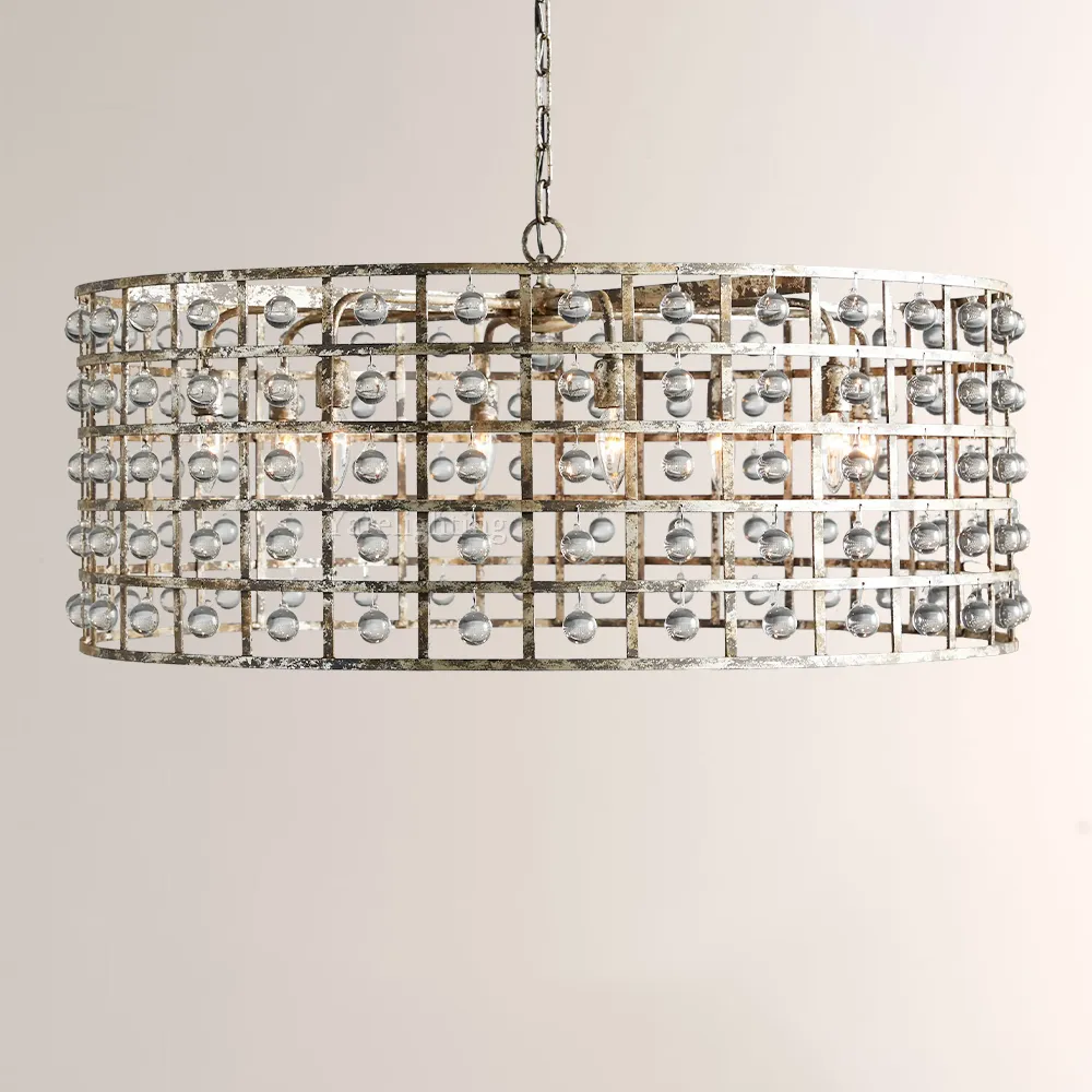 La Cage Round Chandelier,rustic chandeliers，Retro lron chandelier