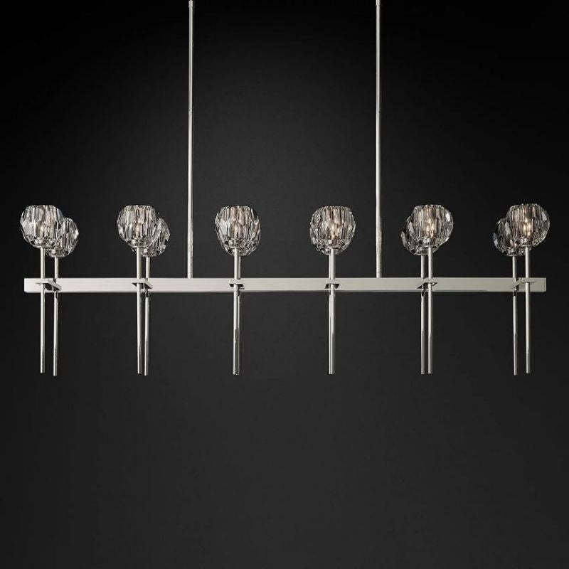 Balle Clear Cristal Double Linear Chandelier 60"