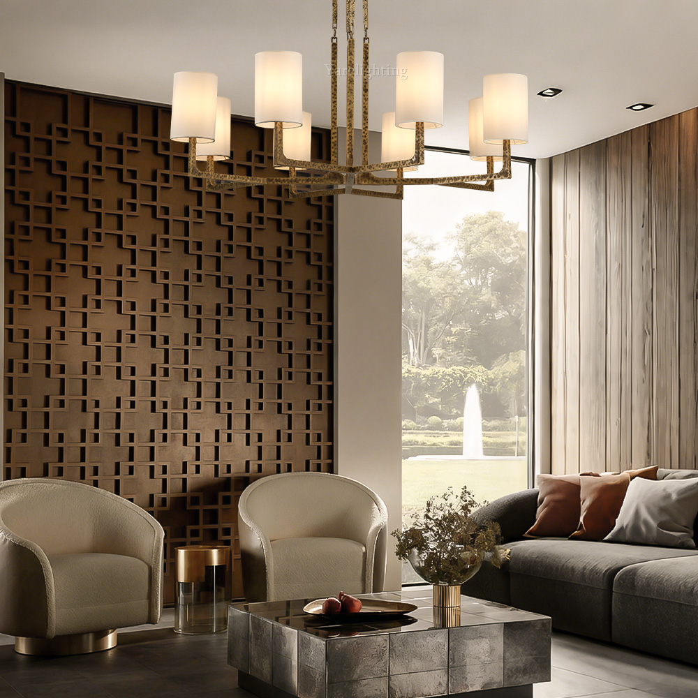 Waring  Linen Round Chandelier 48" 